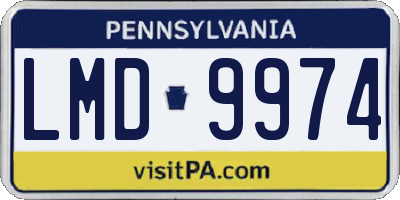 PA license plate LMD9974