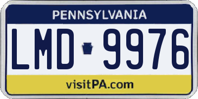 PA license plate LMD9976