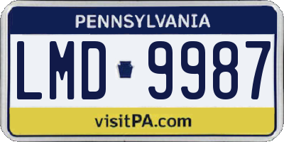 PA license plate LMD9987