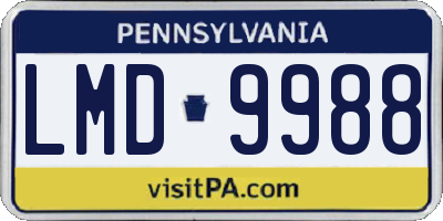 PA license plate LMD9988