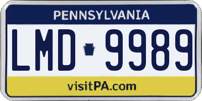 PA license plate LMD9989