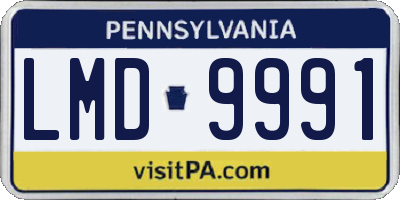 PA license plate LMD9991