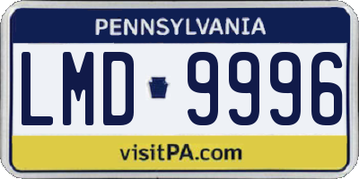 PA license plate LMD9996