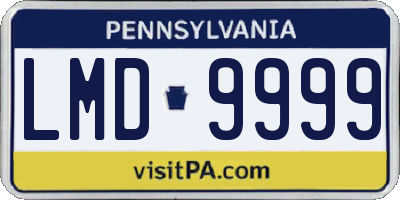 PA license plate LMD9999