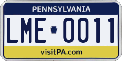 PA license plate LME0011