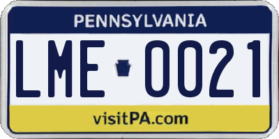 PA license plate LME0021