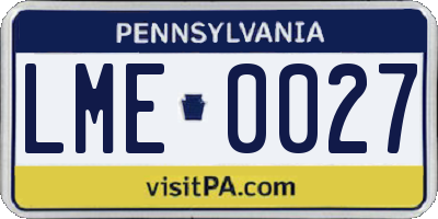 PA license plate LME0027