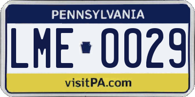 PA license plate LME0029