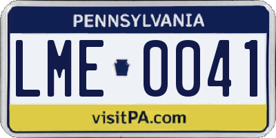 PA license plate LME0041