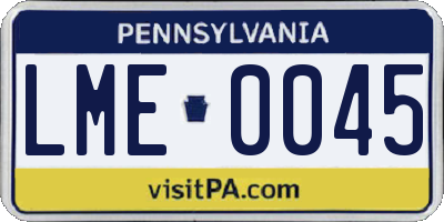 PA license plate LME0045