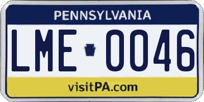 PA license plate LME0046
