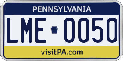 PA license plate LME0050