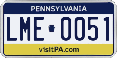 PA license plate LME0051
