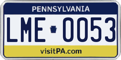 PA license plate LME0053