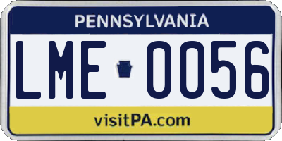 PA license plate LME0056