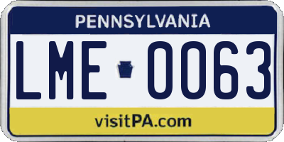 PA license plate LME0063