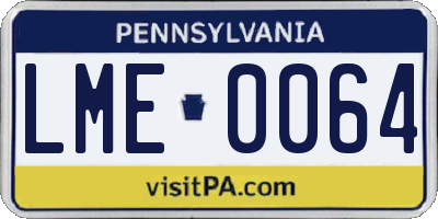 PA license plate LME0064
