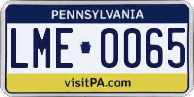 PA license plate LME0065