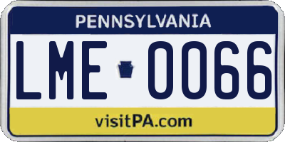 PA license plate LME0066