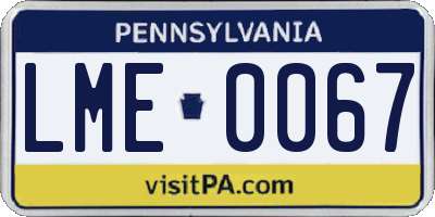 PA license plate LME0067