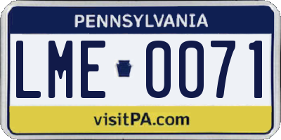 PA license plate LME0071