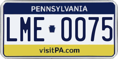 PA license plate LME0075