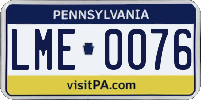 PA license plate LME0076