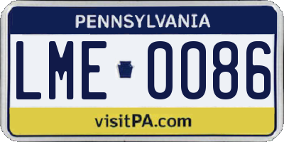PA license plate LME0086