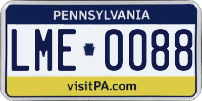 PA license plate LME0088