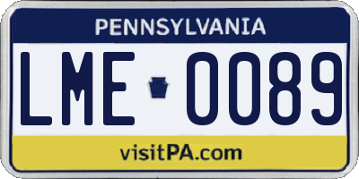 PA license plate LME0089
