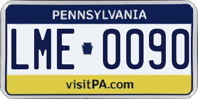PA license plate LME0090