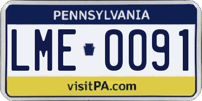 PA license plate LME0091