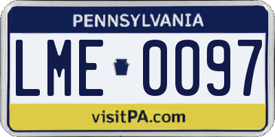 PA license plate LME0097