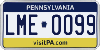 PA license plate LME0099