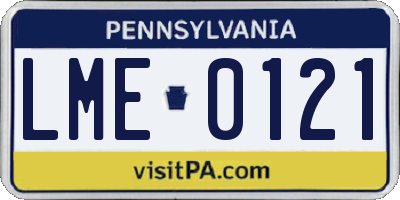 PA license plate LME0121
