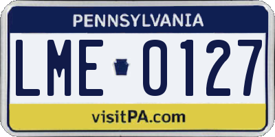 PA license plate LME0127