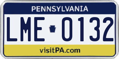 PA license plate LME0132