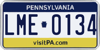 PA license plate LME0134
