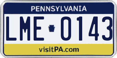 PA license plate LME0143