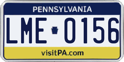PA license plate LME0156