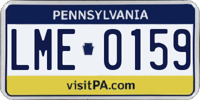 PA license plate LME0159