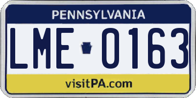 PA license plate LME0163