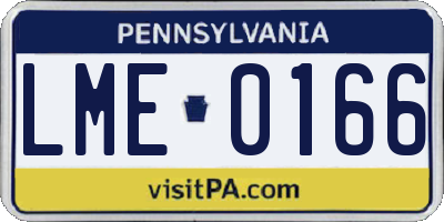 PA license plate LME0166
