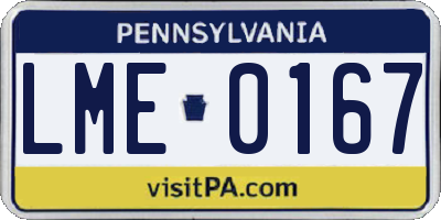 PA license plate LME0167
