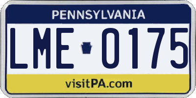 PA license plate LME0175