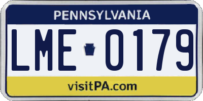 PA license plate LME0179