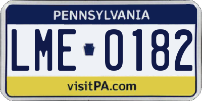 PA license plate LME0182