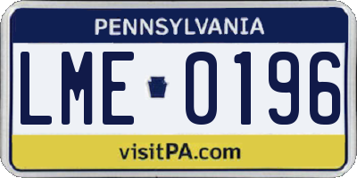PA license plate LME0196