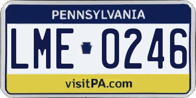PA license plate LME0246