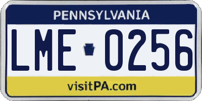 PA license plate LME0256